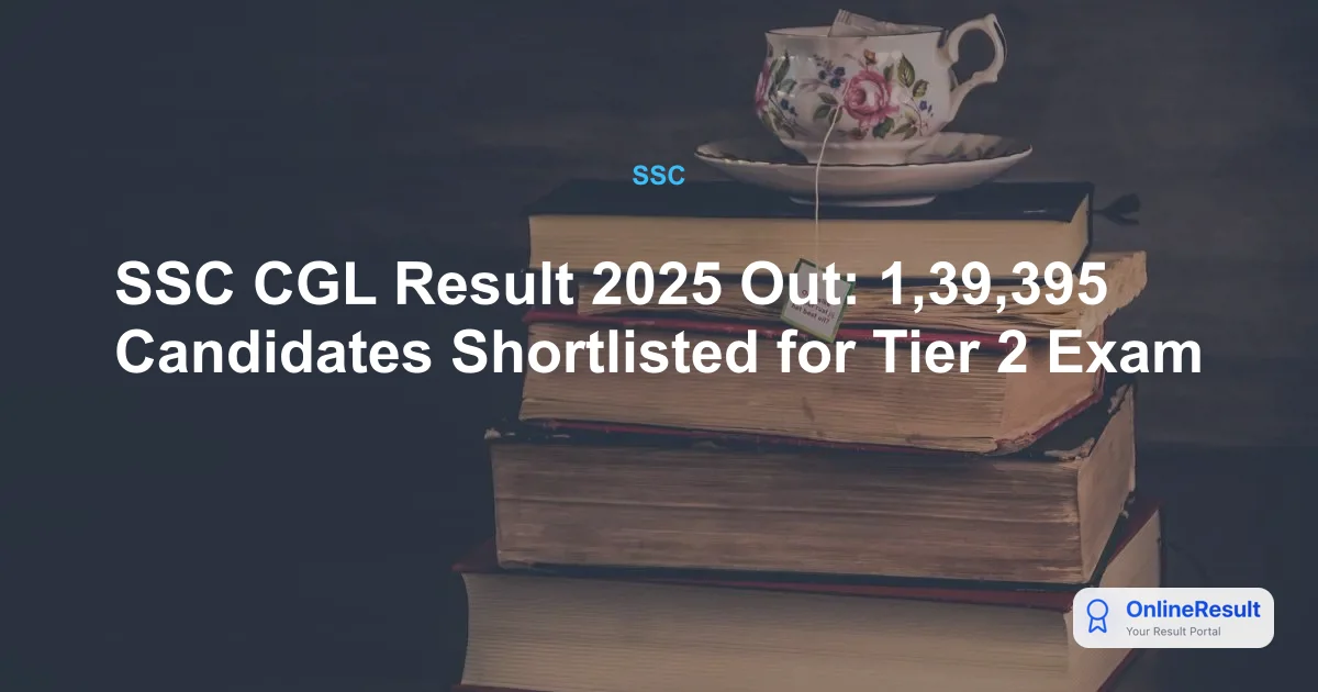 SSC CGL Result 2025 Declared: 139,395 Candidates Qualify for Tier 2
