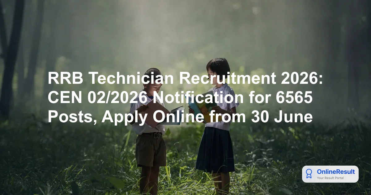 RRB Technician Recruitment 2026-27: Apply Online for 6,565 Vacancies, Dates & Salary