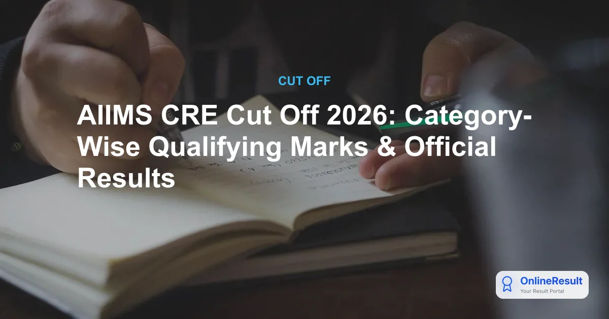 AIIMS CRE Cut Off 2026: Minimum Marks, Factors & Scorecard Guide