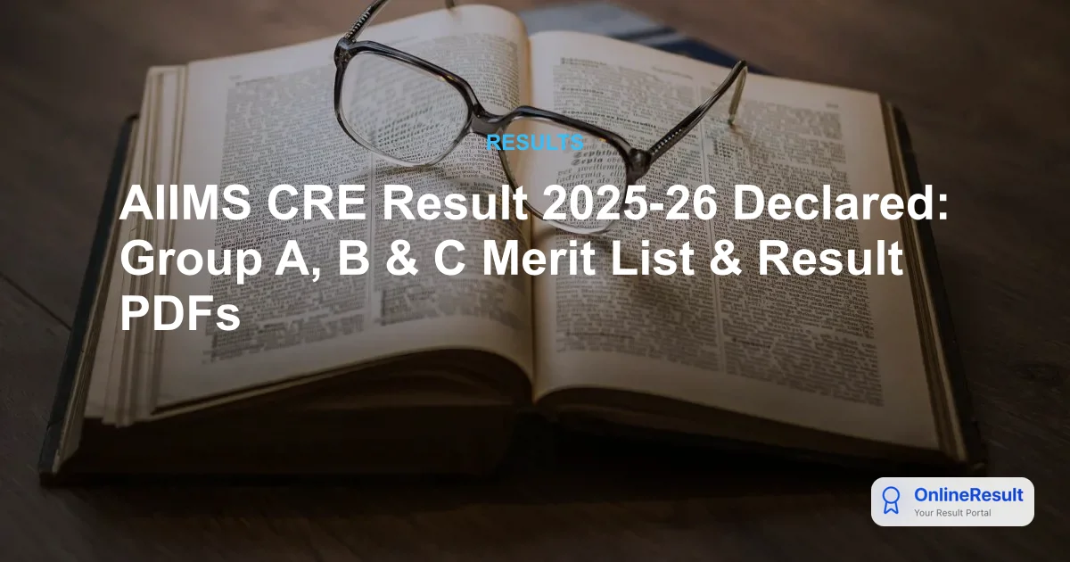 AIIMS CRE-4 Results 2025-26 Declared: Check Group B & C Merit Lists