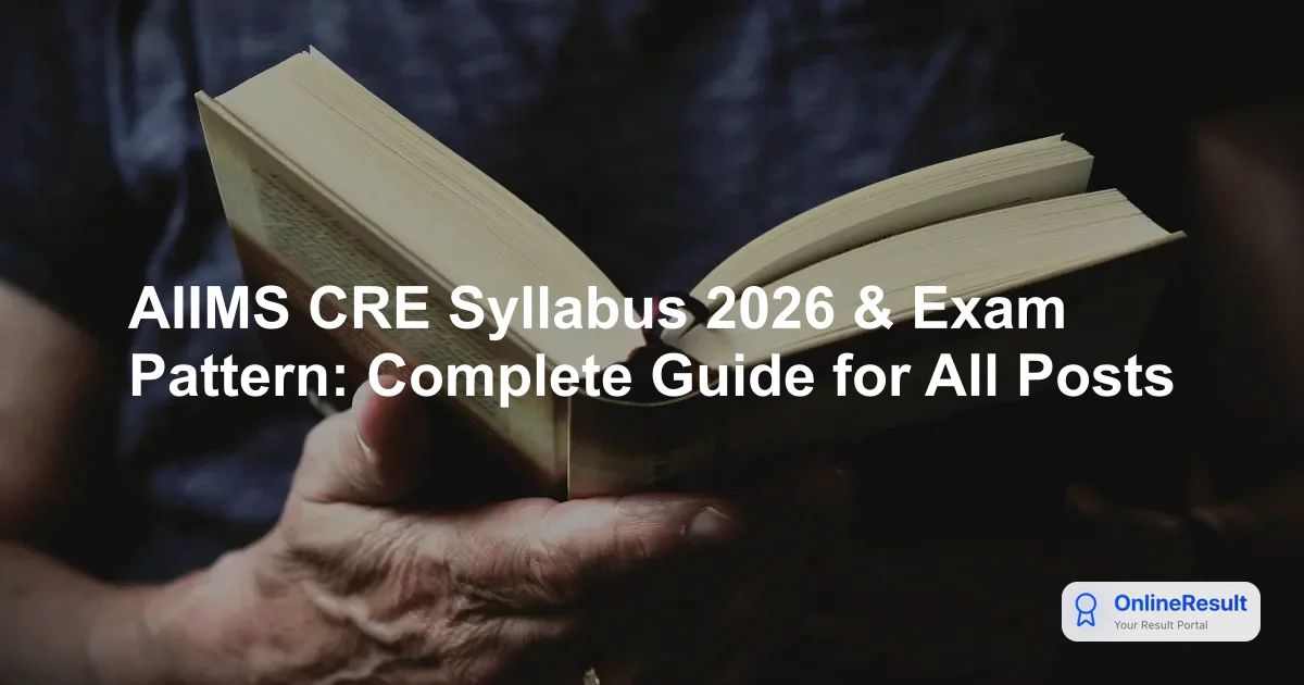 AIIMS CRE 2026 Syllabus, Exam Pattern & Selection Process Overview
