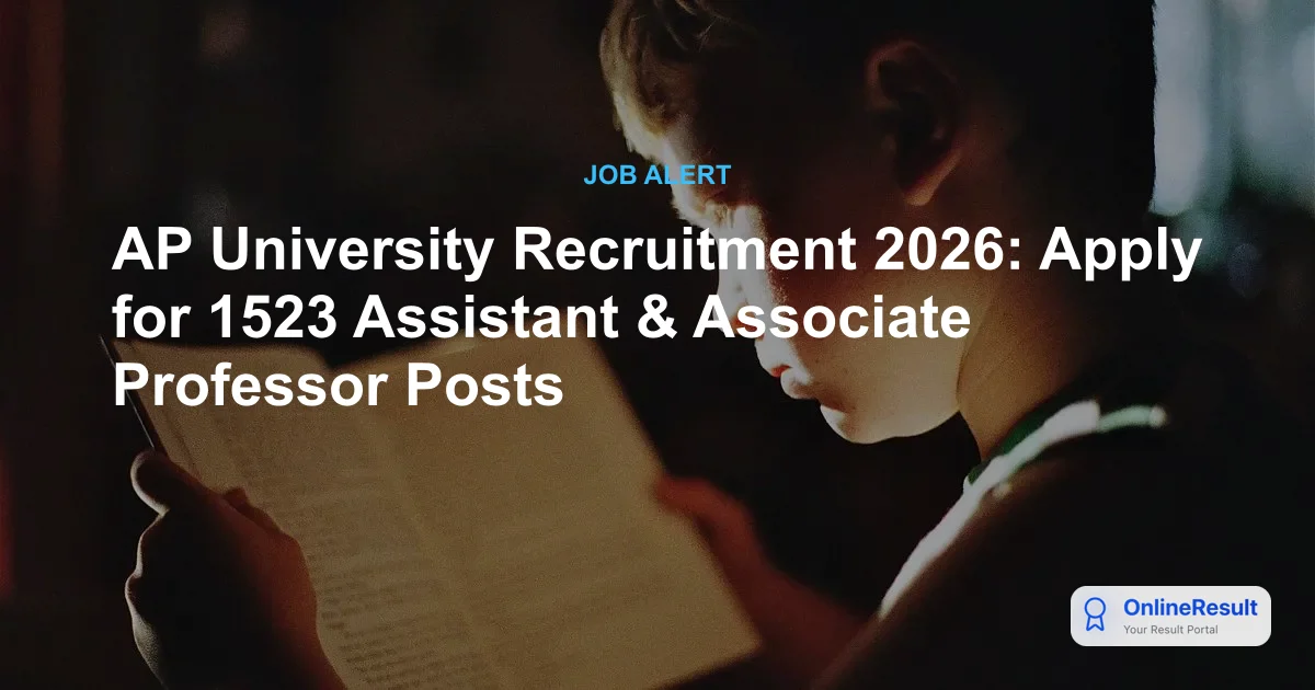 AP University Recruitment 2026: Apply for 1523 Faculty & Library Jobs