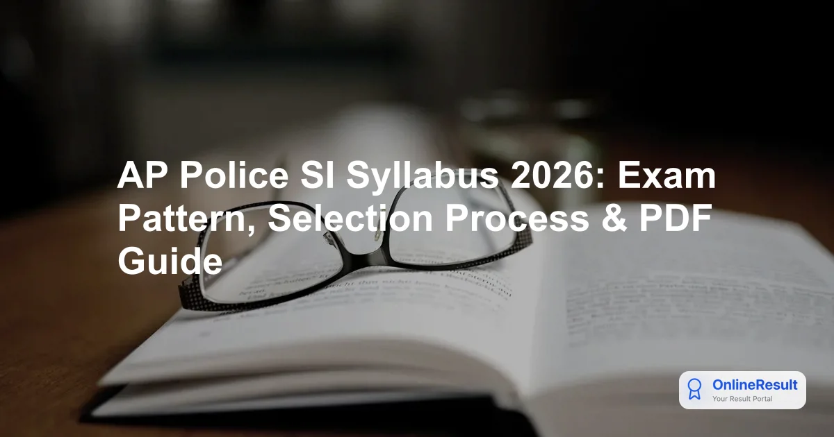 AP Police SI Recruitment 2026: Complete Guide, Syllabus & Exam Pattern