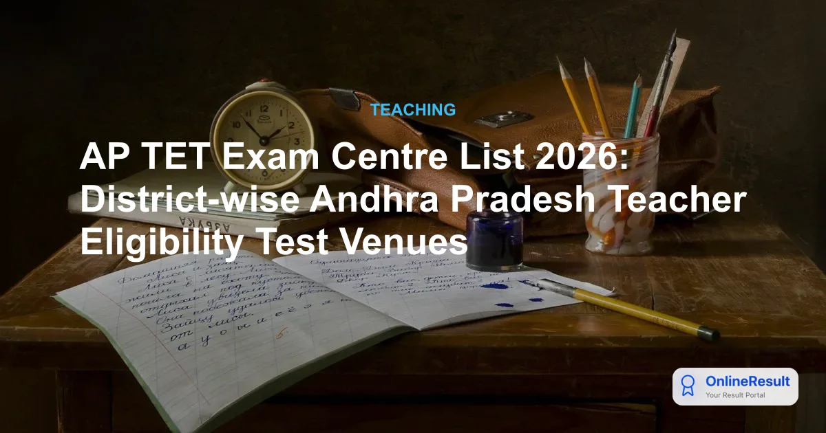 AP TET Exam Centre List 2026: Districts, Guidelines & Online Test Venues