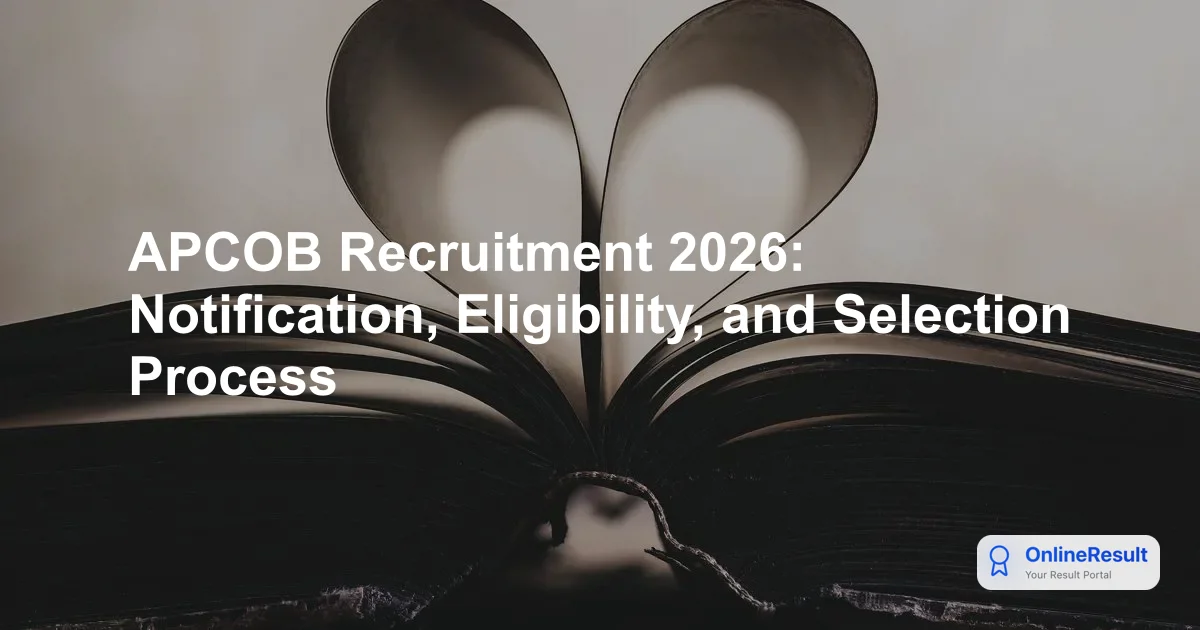 APCOB DCCB Recruitment 2026: Check Vacancies, Eligibility, and Exam Pattern