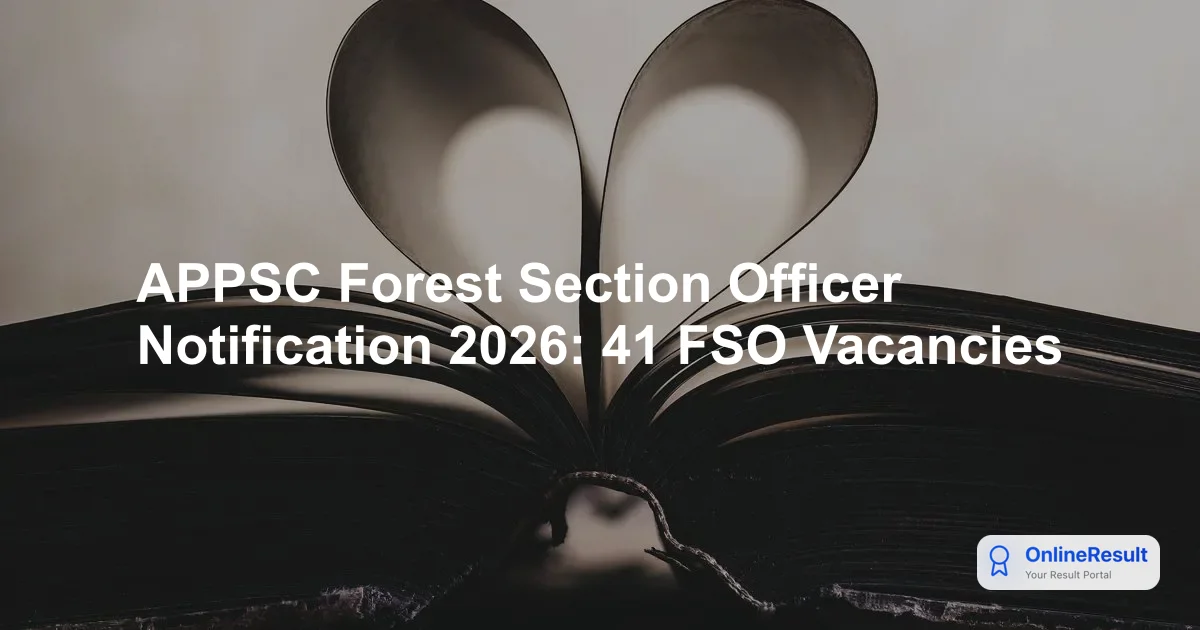 APPSC FSO Recruitment 2026: Notification, Vacancies, Exam Pattern & Salary