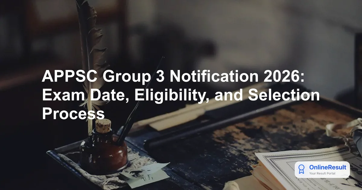 APPSC Group 3 Recruitment 2026: Official Notification, Eligibility & Exam Pattern