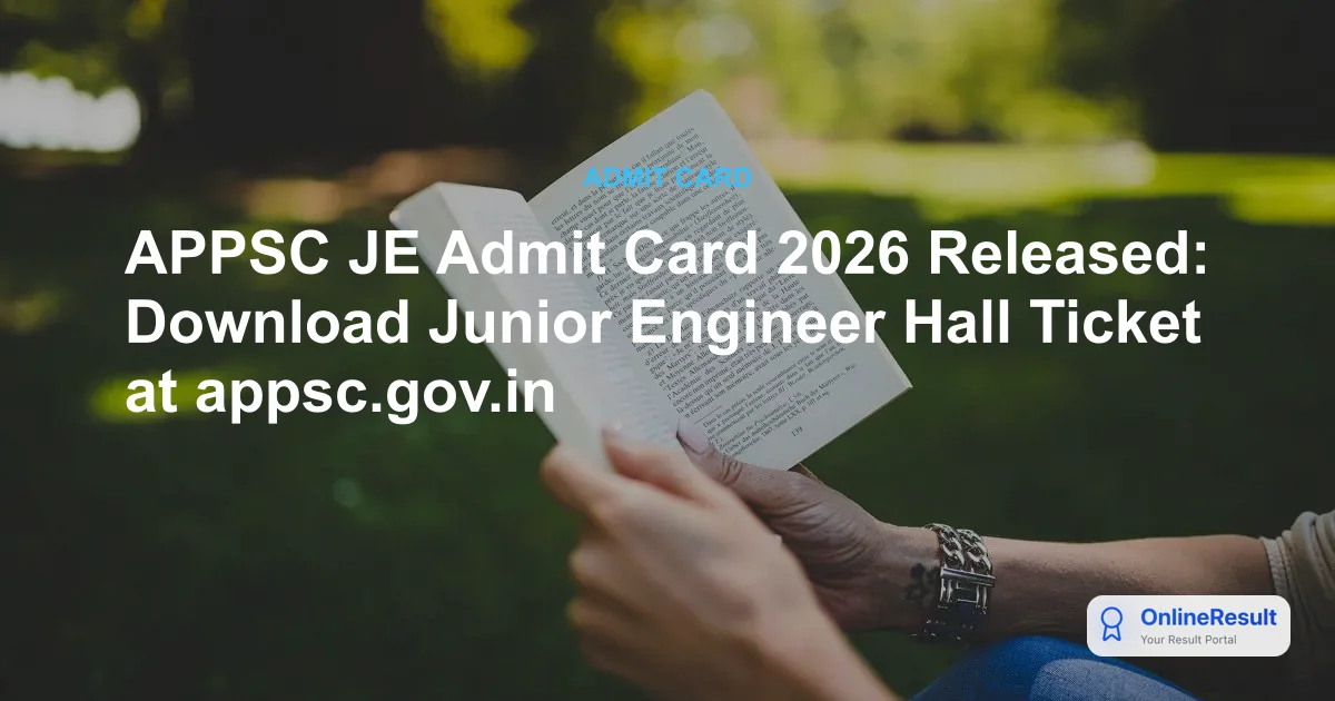 APPSC JE Admit Card 2026: Download Hall Ticket & Exam Guidelines