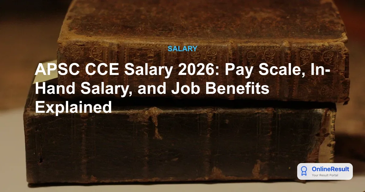 APSC CCE Salary 2026: Pay Scale, Structure, Perks & In-Hand Pay