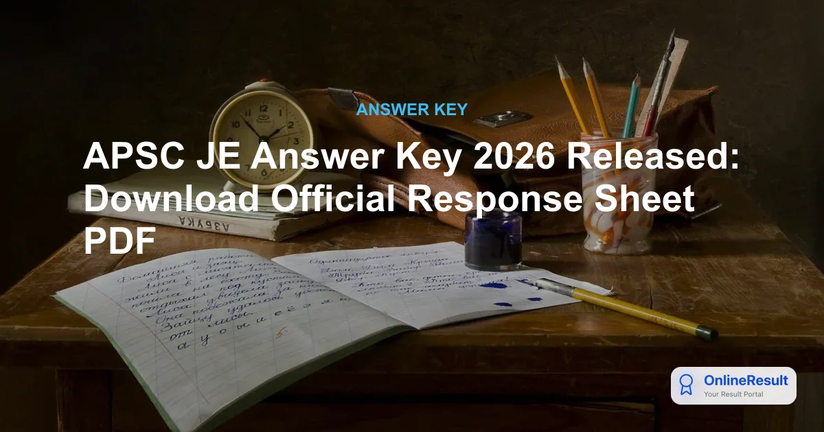 APSC JE Answer Key 2026 Released: Direct Links for All Branches