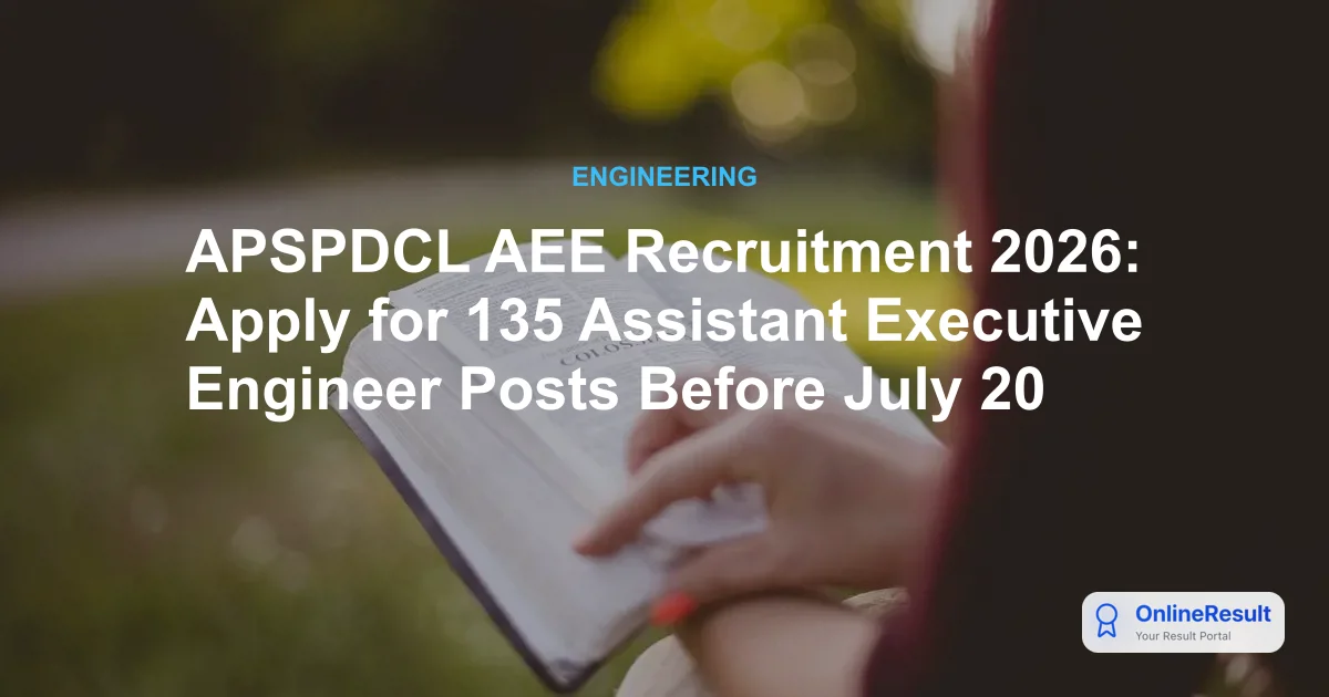 APSPDCL AEE Recruitment 2026: Check Dates, Vacancies, & Exam Pattern