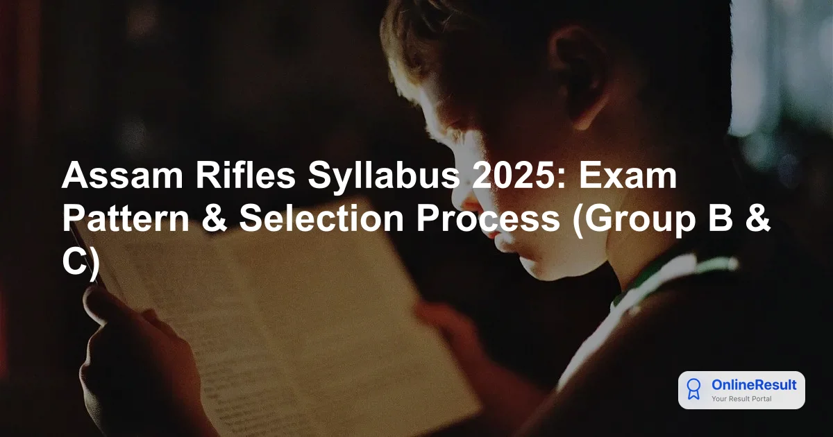 Assam Rifles 2025 Syllabus, Exam Pattern, PST, PET & Selection Process