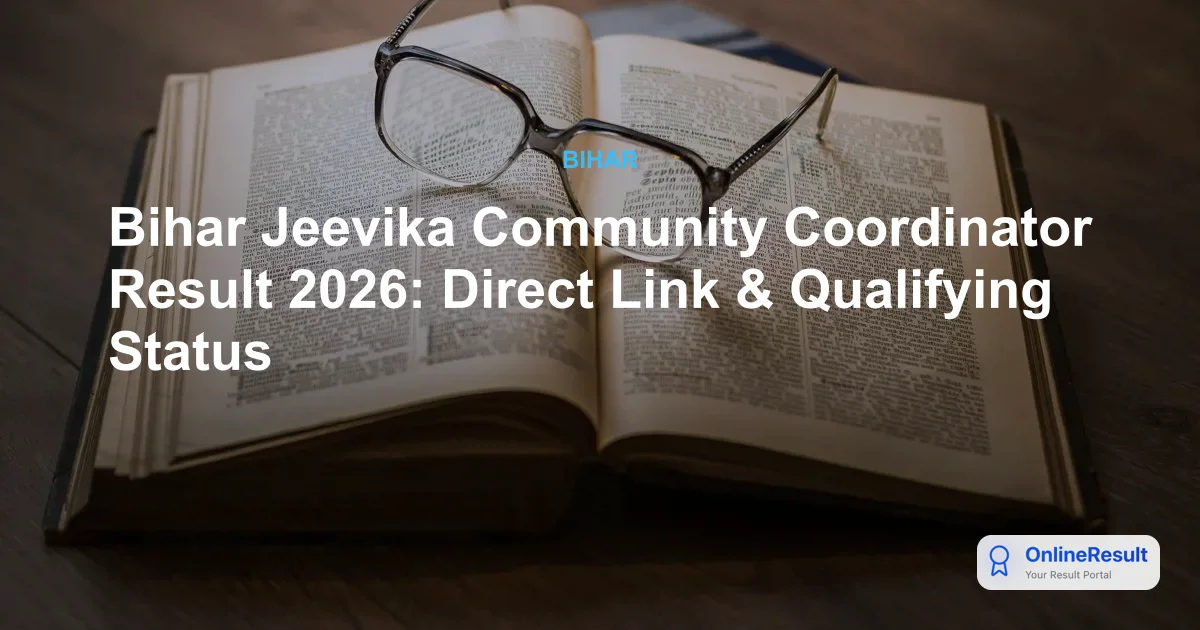Bihar Jeevika Community Coordinator Result 2026 Released – Check CBT Scores