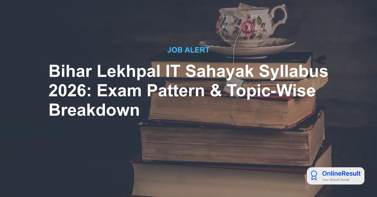 Bihar Lekhpal IT Sahayak Syllabus & Exam Pattern 2026