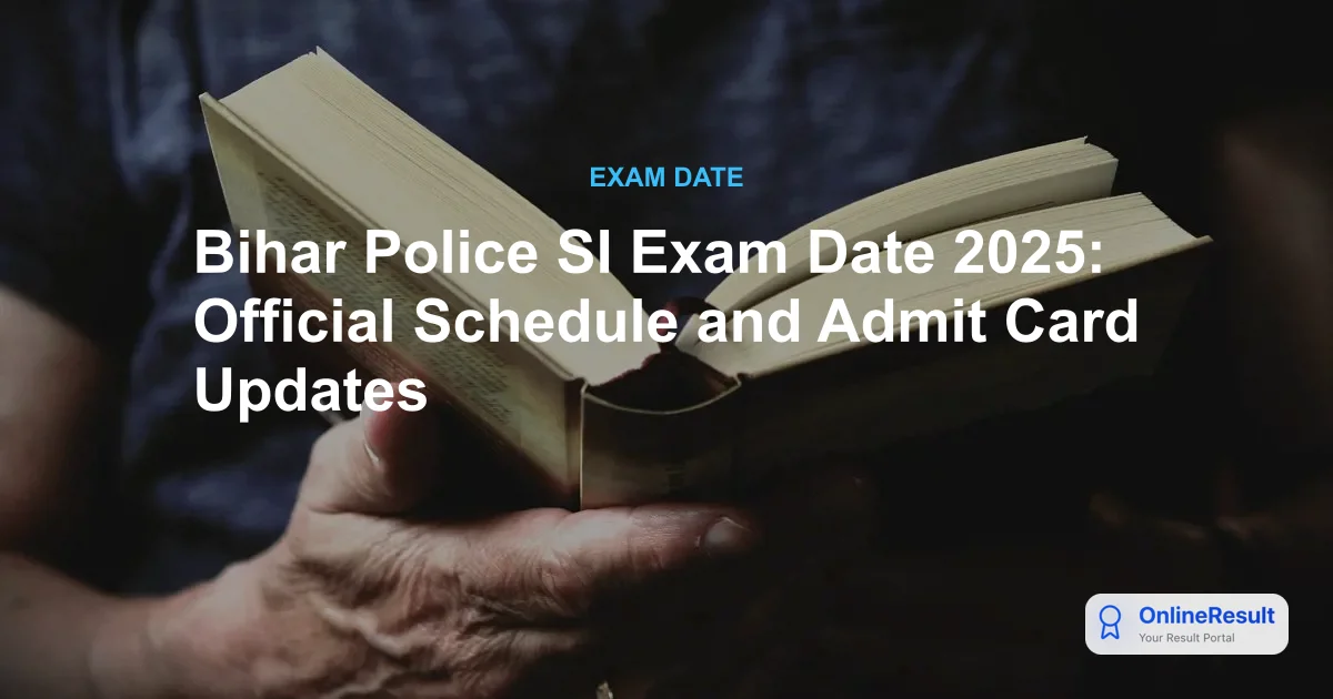 Bihar Police SI Exam 2026: Schedule, Vacancies, and Selection Process