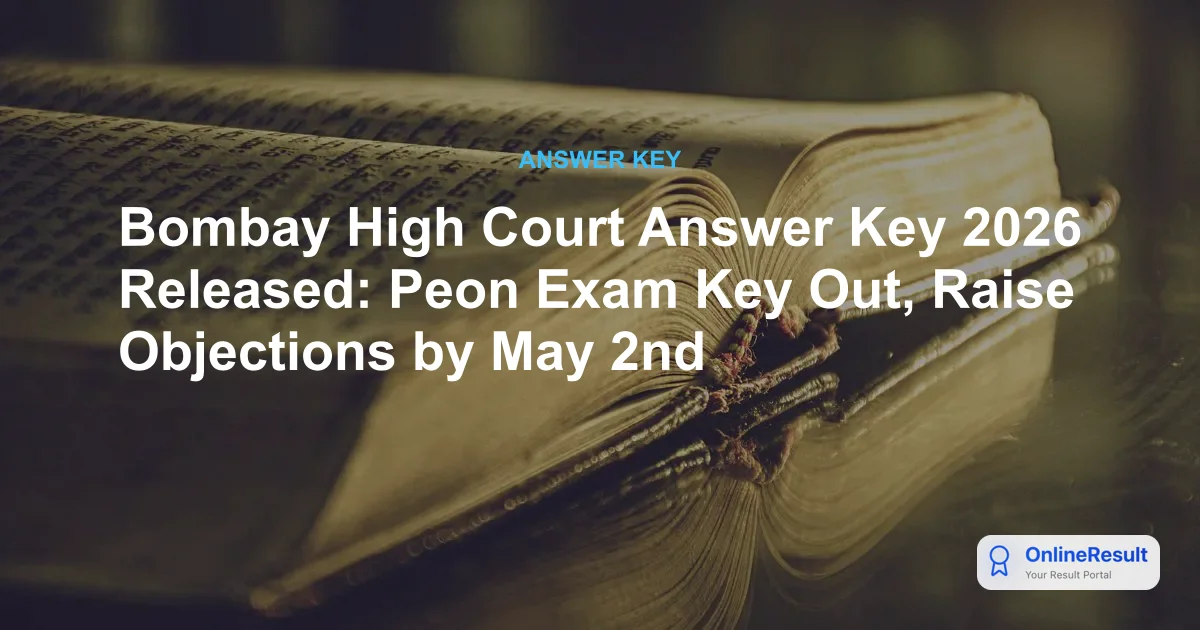 Bombay High Court Answer Key 2026 Out: Download PDF & Raise Objections