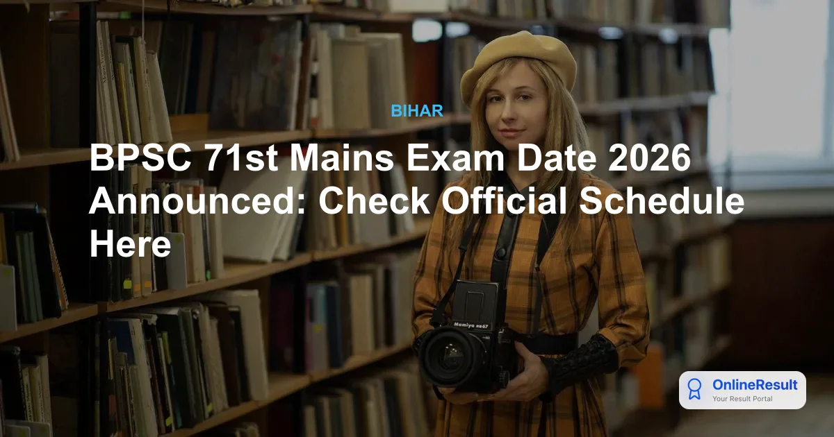 BPSC 71st Mains Exam Date 2026 Out, Schedule & Pattern