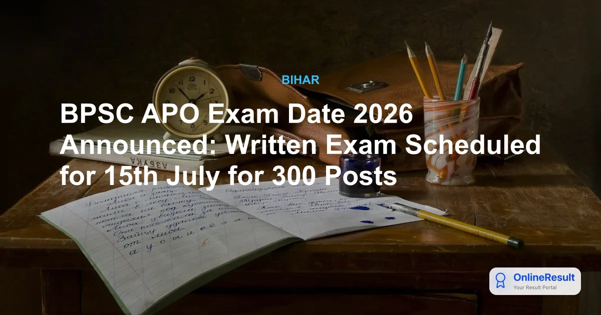 BPSC APO Exam Date 2026 Out: Check Schedule for 300 Vacancies