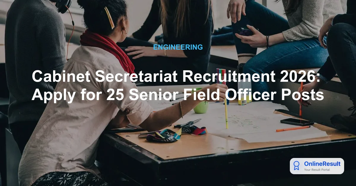 Cabinet Secretariat SFO Recruitment 2026: Apply for 25 Technical Posts