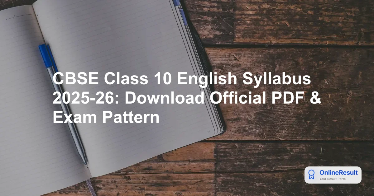 CBSE Class 10 English Language & Literature Syllabus 2025-26