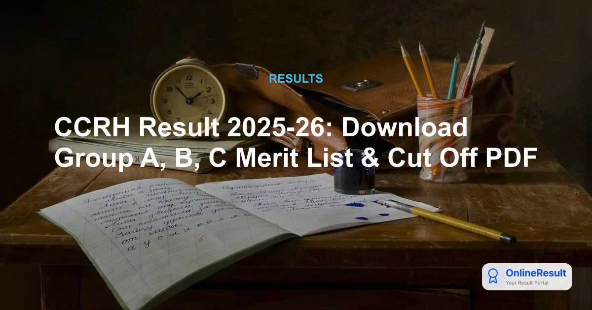 CCRH Result 2025-26: Group A, B, C Cut Off & Merit List Updates