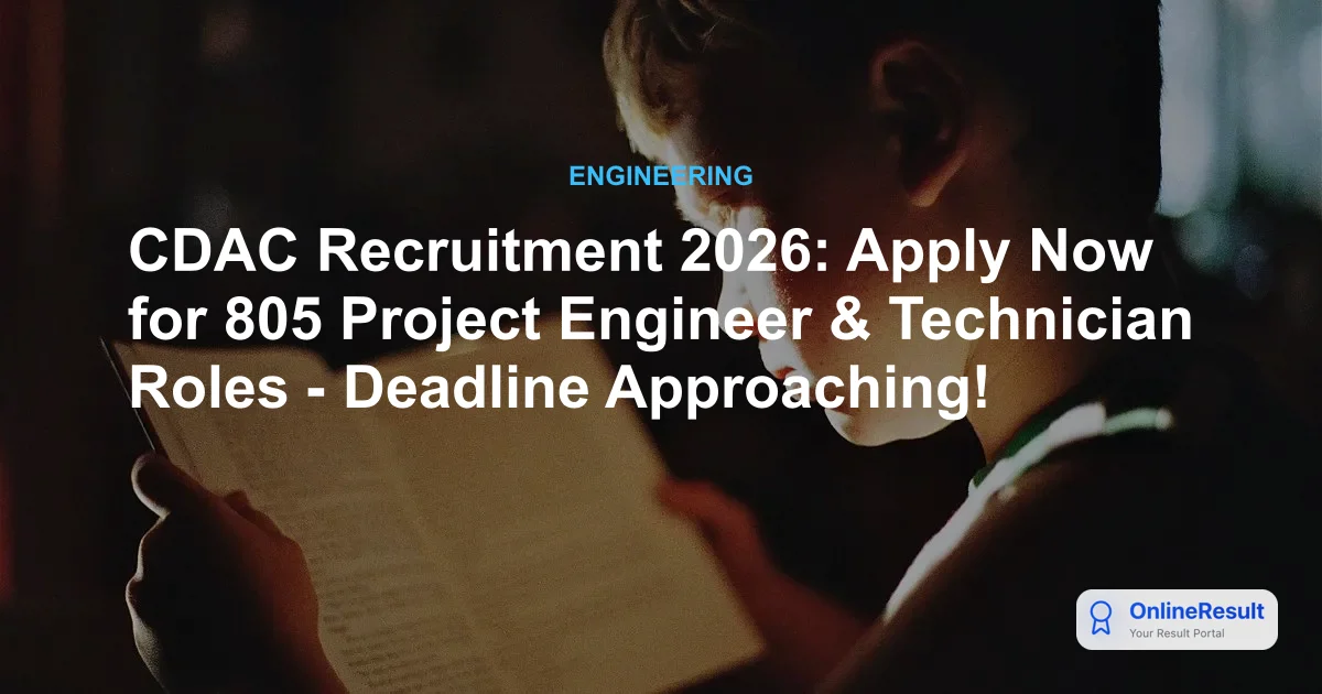 CDAC Recruitment 2026: Apply Online for 805 Vacancies