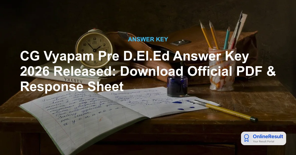 CG Vyapam Pre D.El.Ed Answer Key 2026 Out: Download PDF & Raise Objections