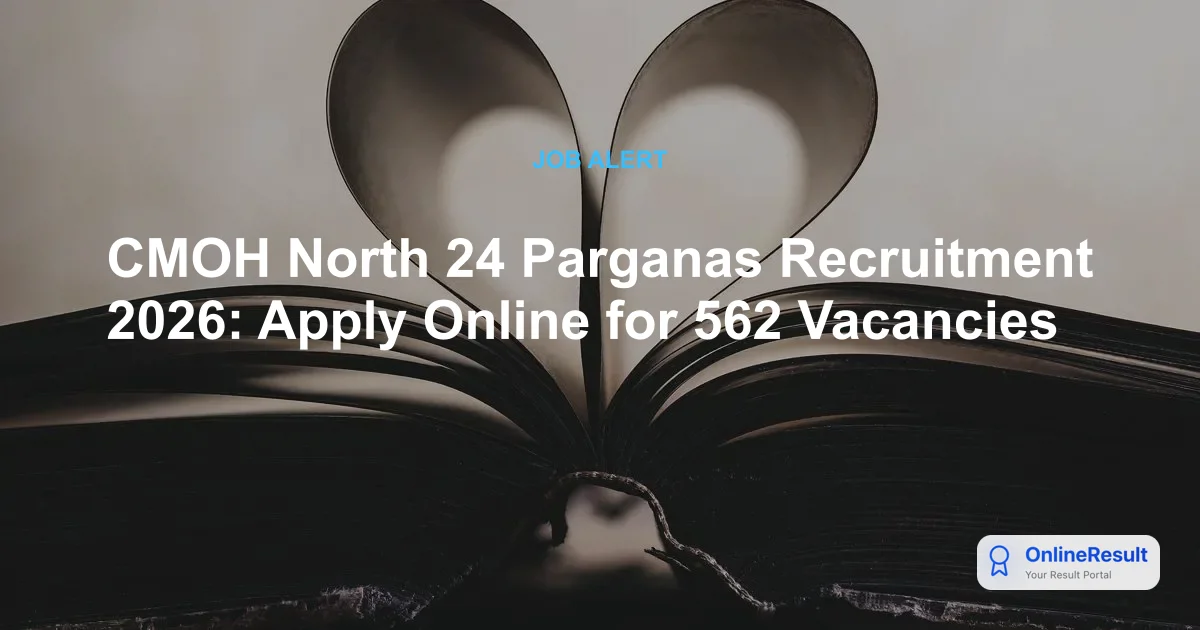 CMOH North 24 Parganas Recruitment 2026: Apply for 562 Vacancies