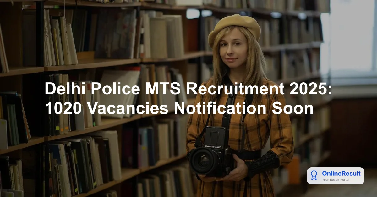 Delhi Police MTS Recruitment 2025: 1020 Vacancies, Exam Pattern & Apply Online
