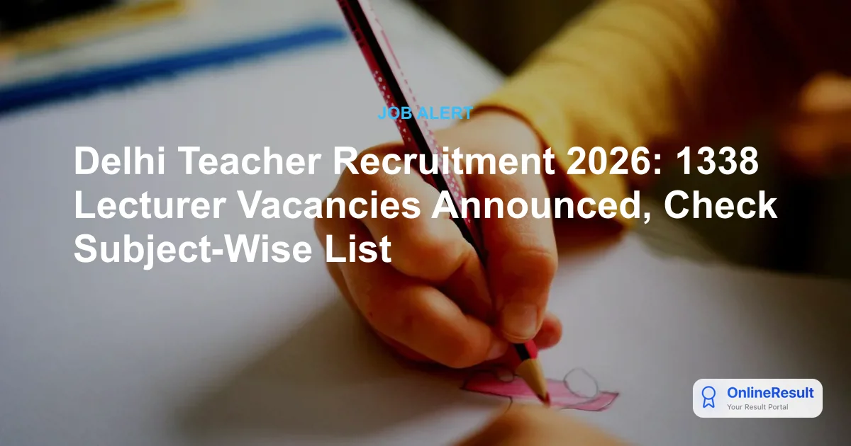 Delhi Government Lecturer Recruitment 2026: 1338 Vacancies, Eligibility & Selection