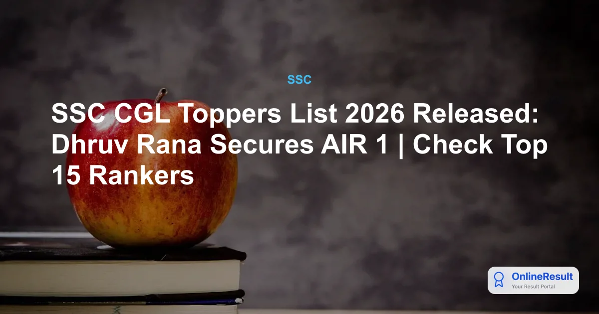 SSC CGL 2025 Final Results Out: Toppers List, All India Ranks, and Allocation Process