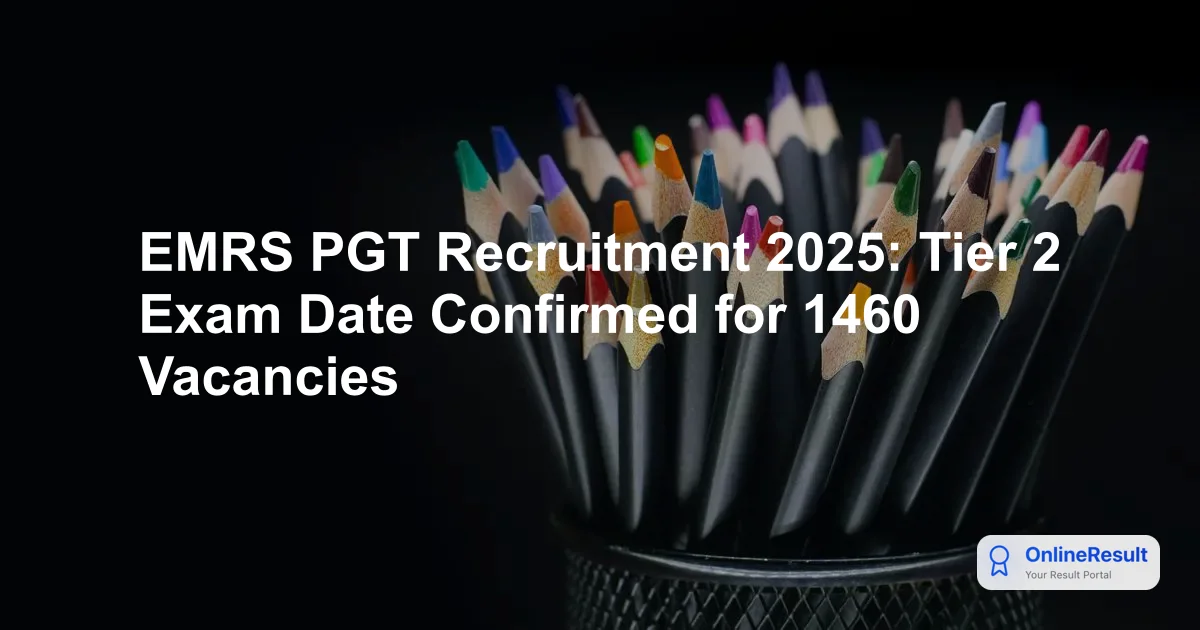 EMRS PGT Recruitment 2025: Exam Dates, Vacancies, and Application Process