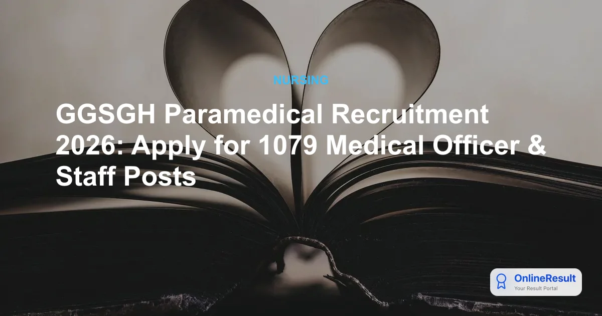 GGSGH Delhi Recruitment 2025-26: 1,079 Medical, Nursing & Paramedical Posts