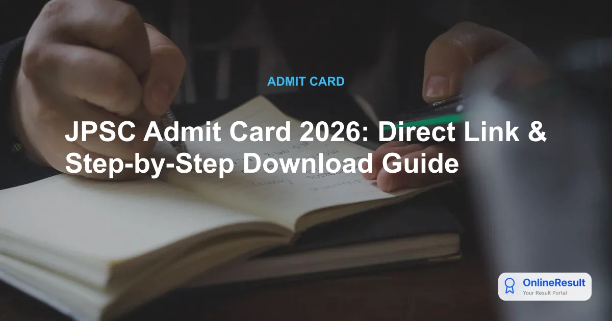 JPSC Prelims Admit Card 2026: Download Official Hall Ticket Now