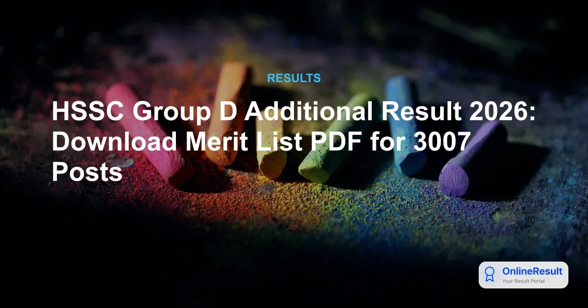 HSSC Group D Additional Result 2026 Out: Download PDF & Cut Off