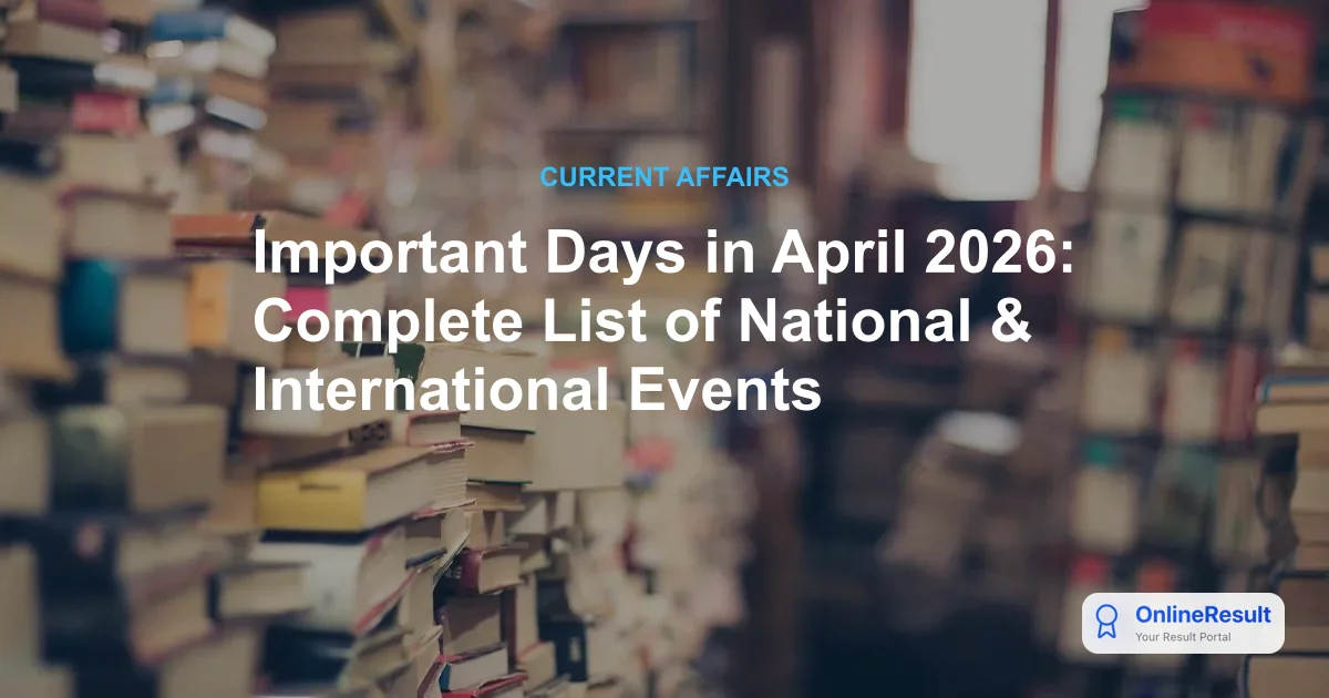 Complete List of Important Days and Observances in April 2026