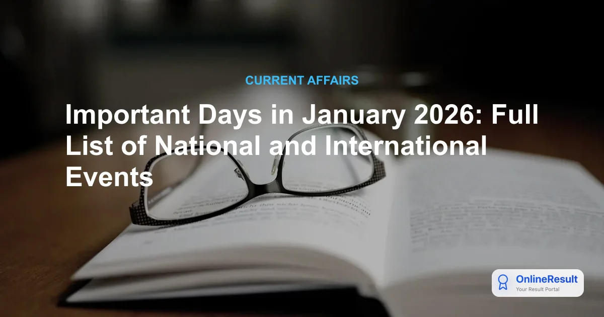 Important Days and National Observances in January 2026: A Study Guide for Competitive Exams
