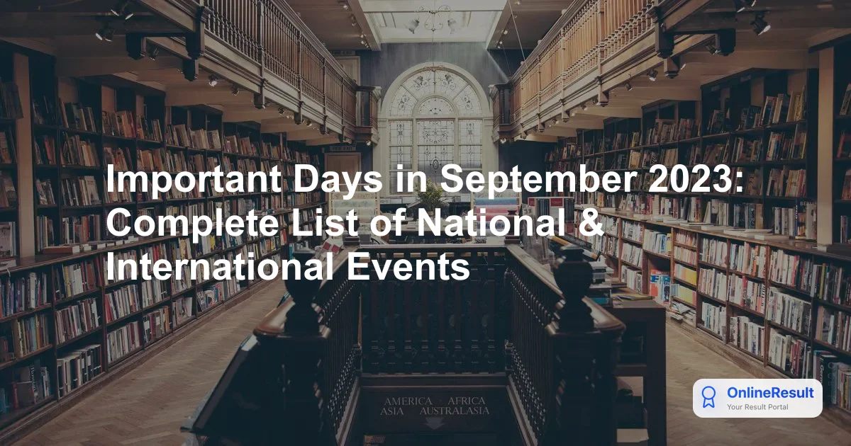 Important National and International Days in September 2023 for Competitive Exams