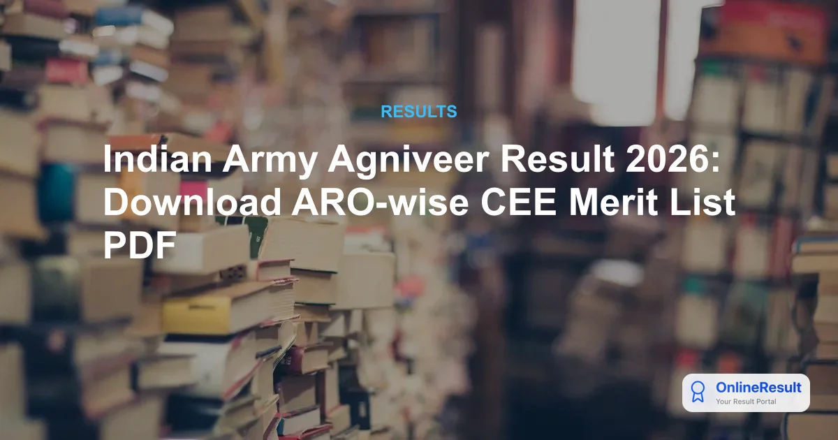 Indian Army Agniveer CEE Result 2026 Released: Check ARO-Wise PDF Lists
