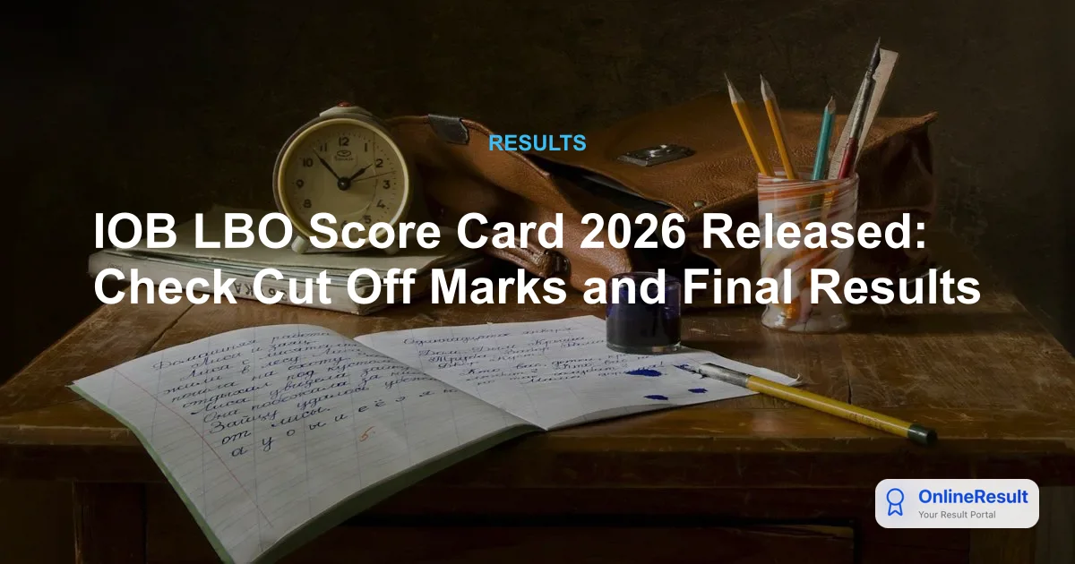 IOB LBO Scorecard & Final Results 2026 Out – Check Cut-Off Marks