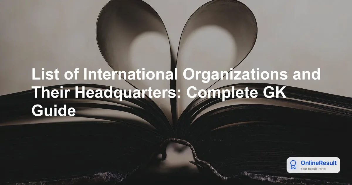 International Organizations Guide for Competitive Exams: Headquarters & Membership List