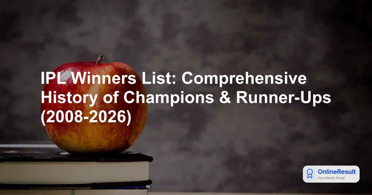 IPL Winners List 2008-2026: History, Stats, and Records