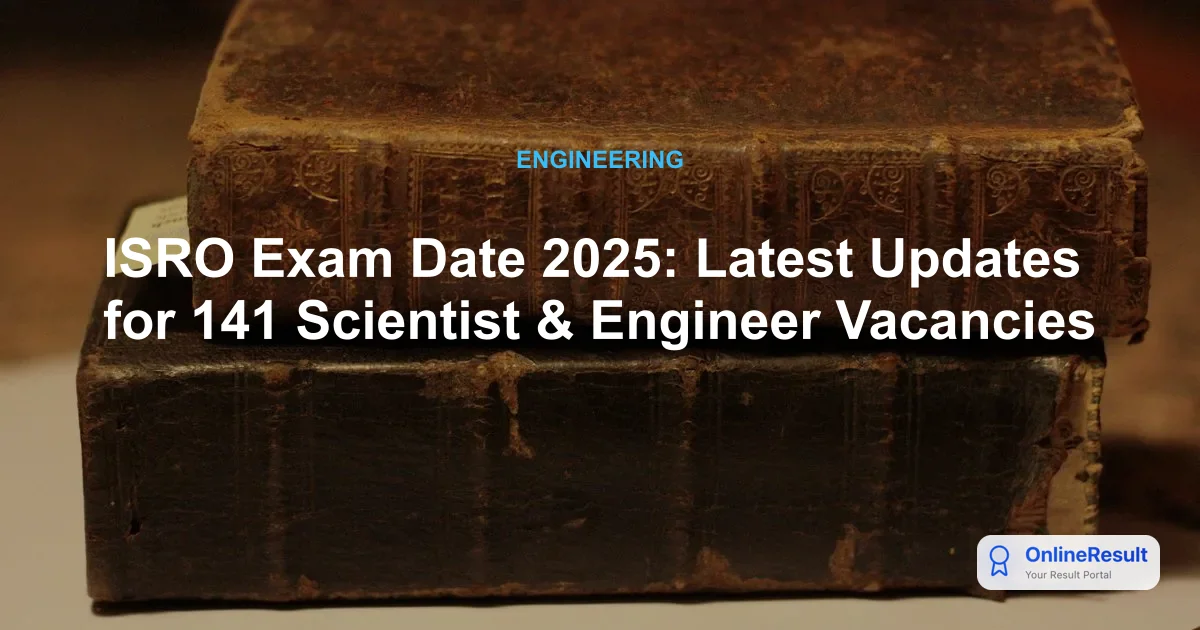 ISRO Recruitment 2025: Apply for 141 SDSC SHAR Vacancies