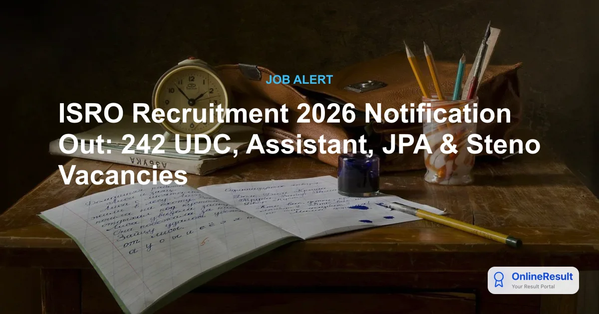 ISRO Recruitment 2026: Apply for 267 Assistant, UDC, JPA & Stenographer Posts