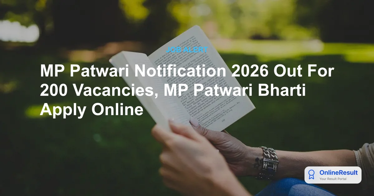 MPESB Group-2 Sub Group 4 Patwari Recruitment 2026: Check 200 Vacancies, Dates & Apply Online
