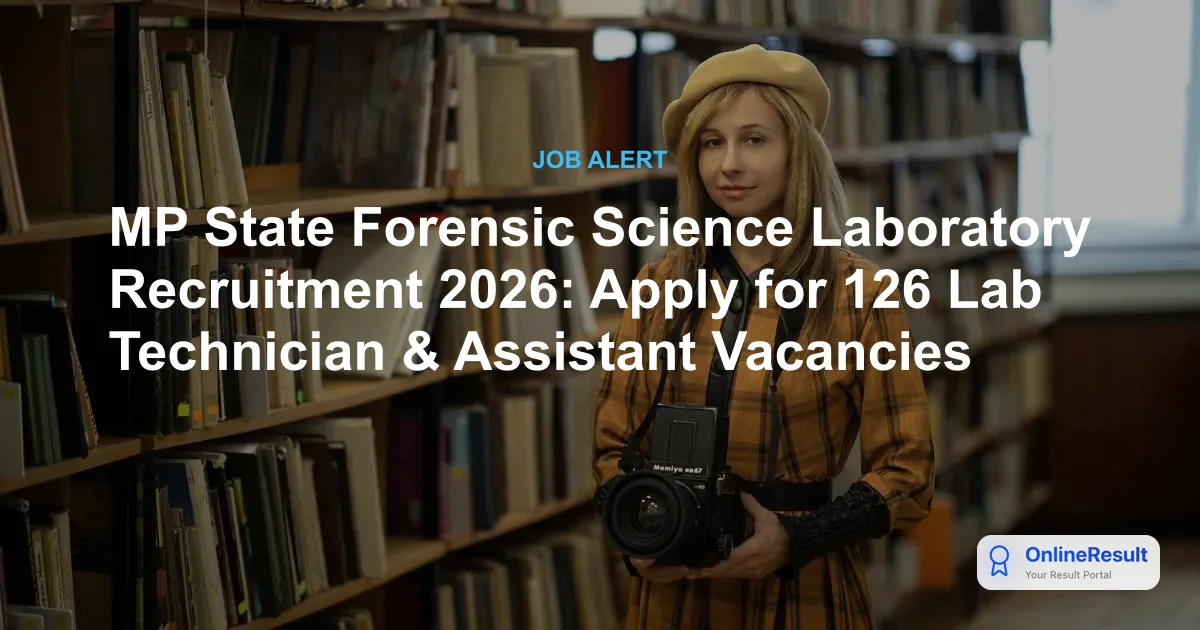 MP FSL Recruitment 2026: Apply for 126 Laboratory Vacancies @ chayan.mponline.gov.in