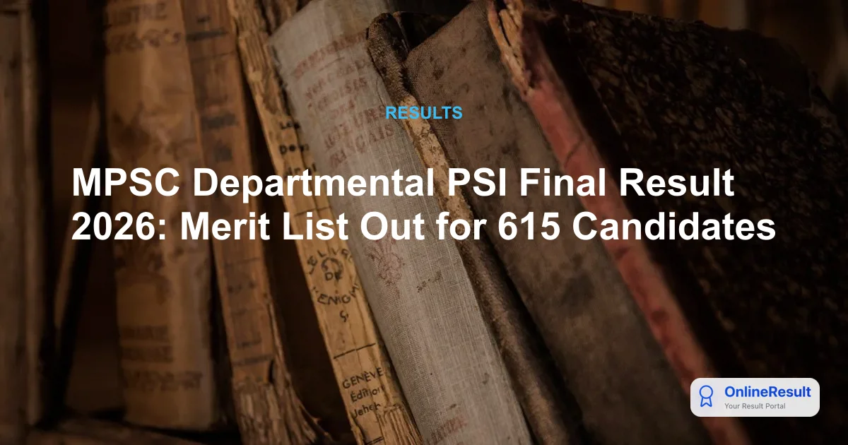 MPSC Departmental PSI Result 2023: Provisional Selection List & Scores