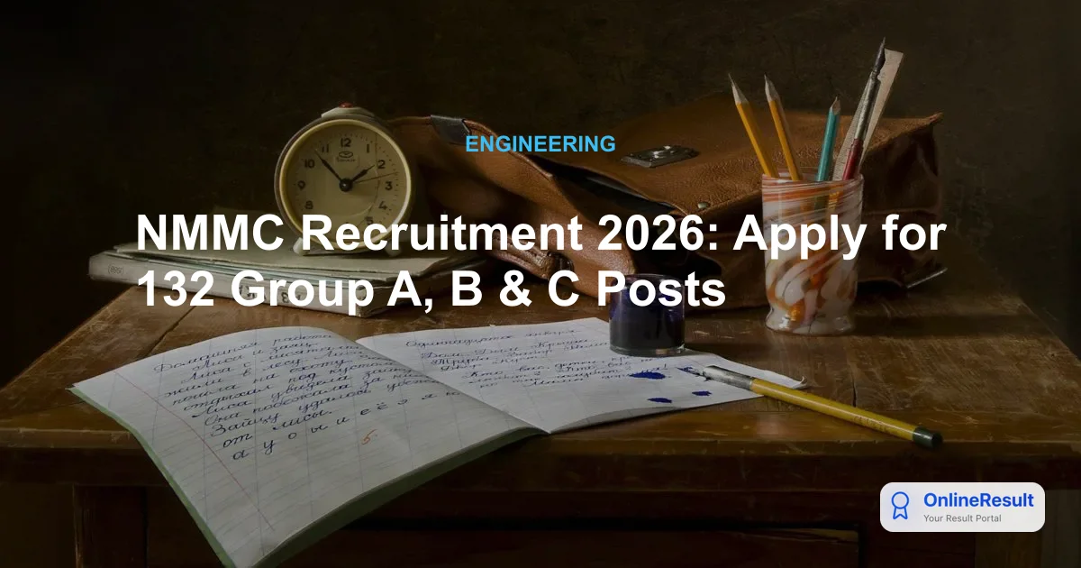 NMMC Recruitment 2026: Apply for 132 Group A, B, and C Posts - Full Details