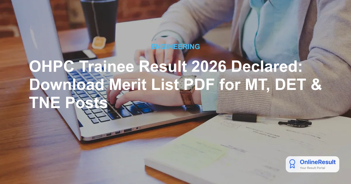 OHPC Trainee Result 2026 Declared: Check Merit List & Document Verification Details
