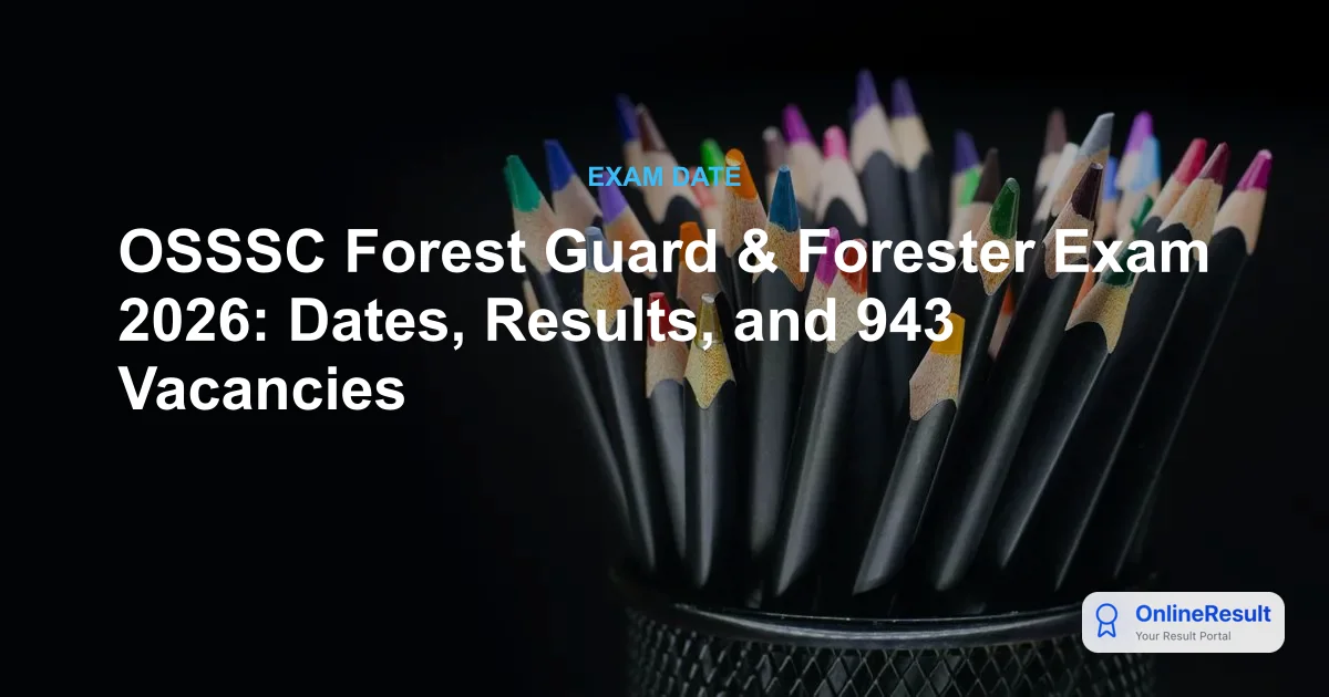 OSSSC Forest Guard and Forester Recruitment 2026: 943 Vacancies, Exam Dates & Apply Online